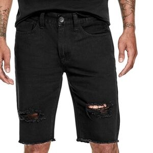 NEW G BY GUESS YUCAIPA DESTROYED DENIM SHORT SZ 28